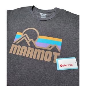 NWT Marmot Mountain Coastal Graphic Tee Shirt Short Sleeve Gray Men's Size XL